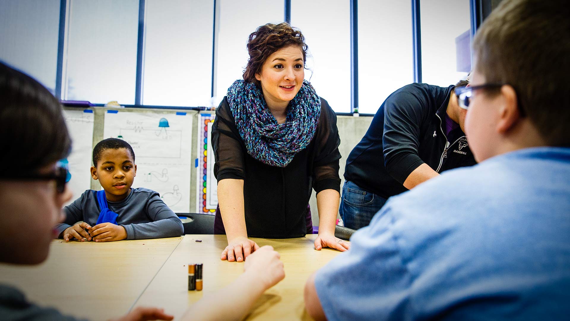 special education teacher in classroom