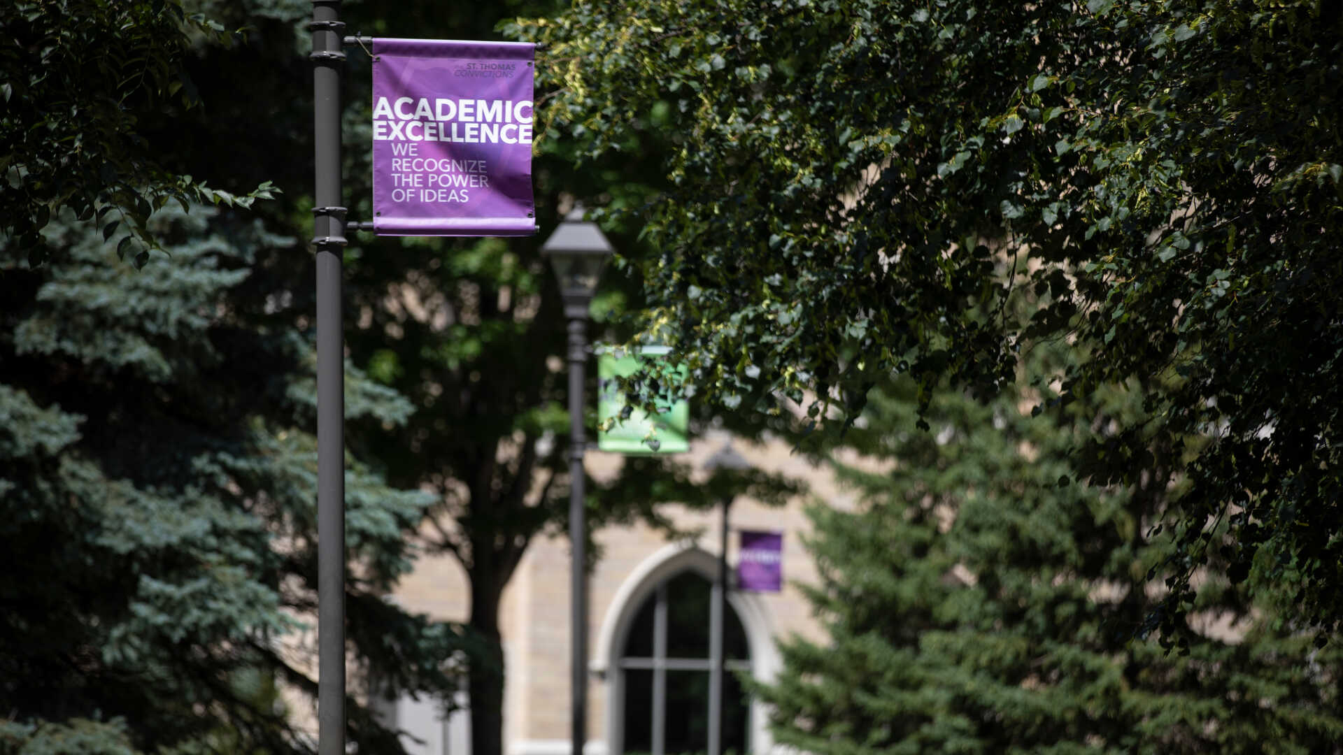 campus banner on academic excellence