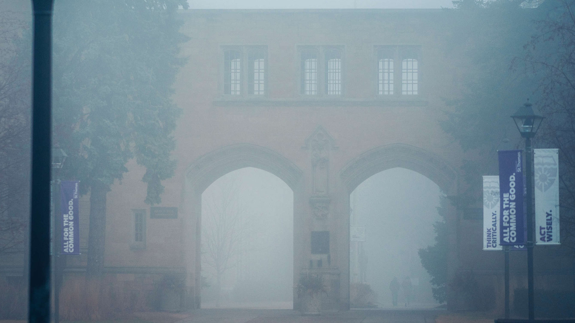 The St. Thomas arches in fog